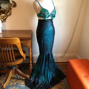 High waisted mermaid costume with matching top